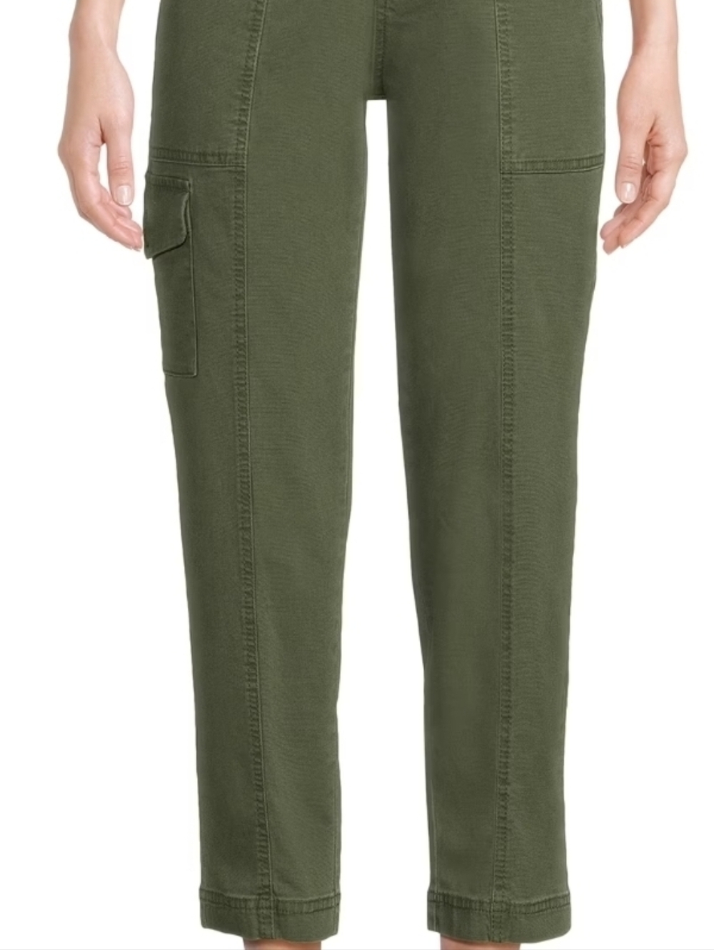 New Sz 20 Cargo Utility Denim Long Capri Pants w 2 Cargo, 2 Back Pockets - Picture 4 of 12